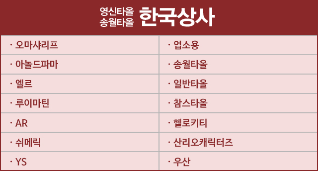 송월타올한국상사_캐러셀_카테고리m